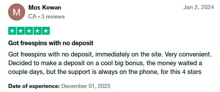 got freespins with no deposit